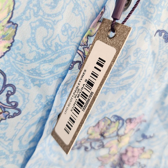 Lords of Harlech Scott Paisley Vines Blue Shirt Button Up Size Small NWT - Picture 3 of 7